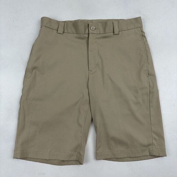 Slazenger Khaki Tan Performance Shorts Sz 30 Moisture Wicking Quick Dry Stretch - Picture 2 of 7